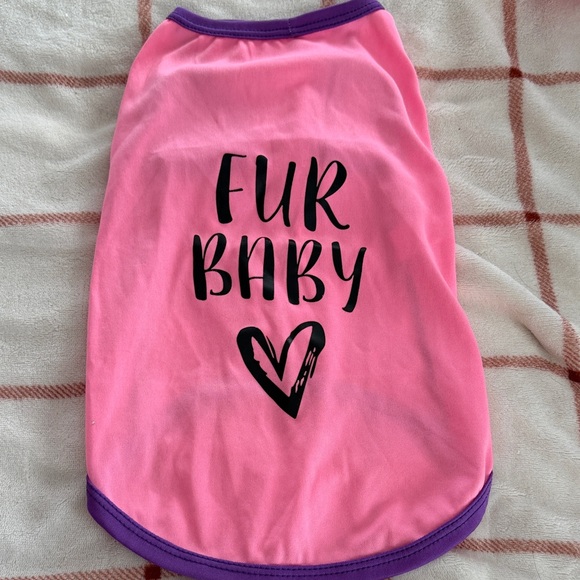 Source Unknown Other - Source Unknown Pink Dog Shirt with Purple Trim